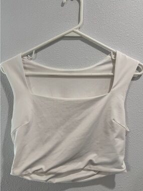 Classic Square Neck White Women's Tank Top